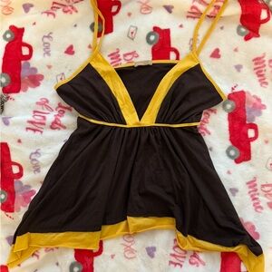 Banana Republic Brown and Yellow Tank Top